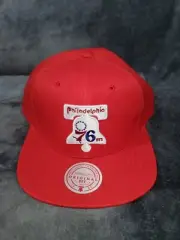 NBA PHILADELPHIA 76ERS MITCHELL & NESS MENS ORIGINAL SNAPBACK HAT RED NEW