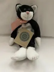 Vtg Boyds Bears Investment Collectibles Cat 9” W/ Hang Tag (black & White)