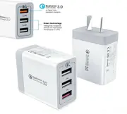 30W Qualcomm 3Port QC3.0 Fast Charging USB Wall Charger Plug Adapter For iPhone