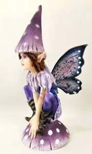 Elf Fairy with Mushroom Hat Fantasy Mythical decor