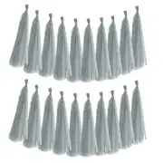 20Pcs Gray Tassel Garland 14.6 x 9.4 Inch Tissue Paper Tassel Banner