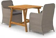 3 Piece Garden Dining Set Brown,Outdoor Furniture Sets-3068715