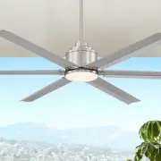 65" Ultra Breeze Modern Indoor Outdoor Ceiling Fan with LED Light Remote Nickel