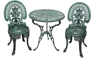 3PCS Bistro Setting Outdoor Cast Aluminium Table Chair Garden Patio Verdigris
