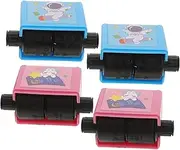 Kisangel 4 Sets Compact Math Roller Stamps Lovely Stamps for Addition Subtraction Multiplication Division Printing No Fading Automatic Oil Discharge Design for Student Learning and Homework