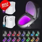 2-Pack Toilet Night Lights, 16-Color LED, Motion Sensor Activated, Bathroom