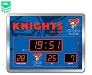 NRL Newcastle Knights Glass Scoreboard LED Clock