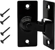 EZONEDEAl Door Hasp Latch 90 Degree, Stainless Steel Safety Angle Locking Latch for Push/Sliding/Barn Door, Satin Nickel (Black)