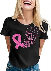 [Generic] Summer Tops Short Sleeve Tops Spring Shirts Round Neck Outfits Workout Tshirts, Black, Large
