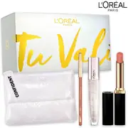 [L'oréal] L'oreal glow paradise gloss + lipstick + pencil + clutch bag