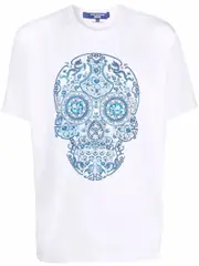 [Junya Watanabe Comme Dg] Junya Watanabe Comme Dg-T-Shirt In Cotone Con Stampa Teschio-Uomo L