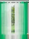 Grommet Curtain Panels, Green/White Faux sheer Linen (52x 84 Inches, 2 Pack)