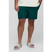 Mens Forest Plus Seersucker Check Mid Length Swim Short
