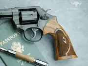 Altamont S&W N Round Conversion Roper Target - Rosewood Checkered Grips