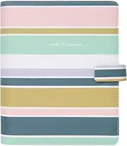 Filofax Good Vibes Organizer, A5 Size, Stripes - Smooth, Leather-Look, Six Rings, Week-to-View Calendar Diary, Multilingual, 2025 (C022687-25)
