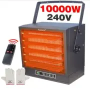 10000W Garage Heater 240V Thermostat/Timer, Overheat Protection Hardwire No Plug
