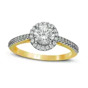 1.25 CT. T.W. Natural Diamond Frame Engagement Ring in Solid 14K Gold