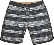 [STKARCV] Grey Wave Printed Boardshorts Quick-Drying Surf Swim Shorts High Stretch Thin Swimwear Surfwear
