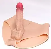 FDYVSQ Male Strap On Hollow Silicone Dildo Panties, Reusable Penis Sleeve Gay Adult Game SM Sex Toys For Men(Color:Hohl Large)