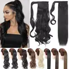 Real Thick Clip In Ponytail Curly Wavy Hair Extensions Natural As Human Hair US
