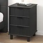 Sorrento 3 Drawer Side Table - Woodgrain Black