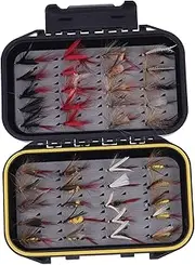 Abaodam 40Pcs Bionic Fly Fishing Hooks Durable Artificial Baits for Freshwater Saltwater Fishing Accessories for Trout Bass Enthusiasts