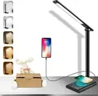 LED Desk Lamp with Fast Wireless Charger & USB Charging Port, 12W Table Lamp wit