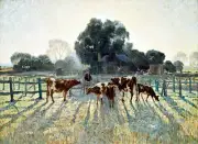 Canvas Prints. Spring Frost - By Elioth Gruner - Framed & Ready to Hang