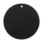 Silicone Trivet Mats, 23.5cm/9.4" Nonslip Heat Insulated Hot Pot Mat, Black