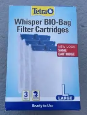 NIB Tetra Whisper Bio-Bag Large Disposable Filter Cartridges for Aquariums 3 PK