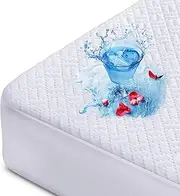Hanherry 100% Waterproof Mattress Protector Full Size, Rayon Made from Bamboo Mattress Cover 3D Air Fabric Cooling Mattress Pad Cover Smooth Soft Breathable Noiseless, 8''-21'' Deep Pocket