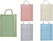 5 Pcs Double-Layer Mesh Zipper Pouch Bags,Nylon Mesh Bags with Handle,Double-Layer A4 Size Mesh Zipper Pouch Bags,See Through File Bags Pouch with Handle for School Office Home Supplies