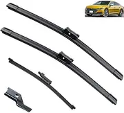 Wiper Blades Compatible with VW Golf 8 VIII Hatchback Variant 2019-2023 R Line GTI Front Rear Windshield Windscreen Accessories (Color : Front Rear, Size : RHD)