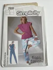 Simplicity Misses Pants & Pullover Top Size 8 Uncut Sewing Pattern 7321