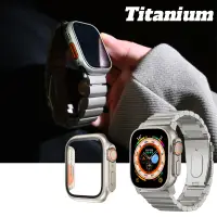 在飛比找蝦皮商城精選優惠-簡約鈦合金錶帶錶殼套件 適用蘋果錶帶 Apple Watch