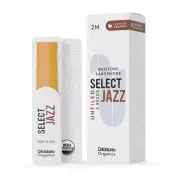 D'Addario Organic Select Jazz Unfiled Baritone Sax Reeds, Strength 2 Med, 5-pack