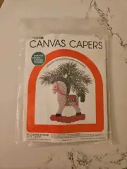 Vtg Canvas Capers Rocking Horse Christmas Ornament Leisure Arts Kit Dick Martin