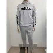 Adidas Essential 3-Stripe Logo Hoodie & Joggers Sweatpants Outfit S M L XL 2XL