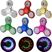 Fidget Spinners 6 Pack,LED Light Up Clear Fidget Toys, ADHD Anxiety Toys Stress Relief Reducer Spin compatible with Kids (6 Pack)