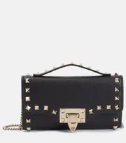 [Valentino Garavani] Valentino Garavani Rockstud leather wallet on chain One Size black