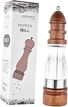 BEBEMOKO 1pc Acrylic Manual Pepper Grinder with High Hardness Core Seasoning Bottle for Home Restaurant and Hotel Use Easy to Operate Transparent Body for Viewing Spice Capacity Brown OPP