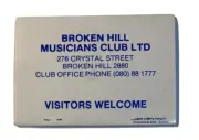 'BROKEN HILL MUSICIANS CLUB' Collectable Sewing Kit Promo Made In Hong Kong NEW