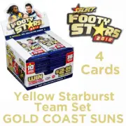 2018 AFL SELECT FOOTY STARS YELLOW STARBURST SET 4 CARDS - GOLD COAST SUNS