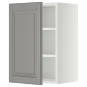METOD wall cabinet with shelves, white/Bodbyn grey, 40x37x60 cm