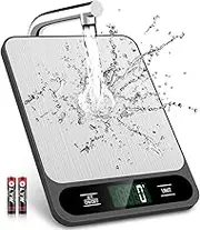 Mik-Nana Food Scale Black, 22lb/10kg Digital Kitchen Scale Grams and oz for Baking Cooking and Weight Loss, 1g/0.04oz Precise Graduation, Easy Clean Stainless Steel