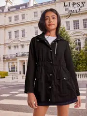 Lipsy Black Shower Resistant Lightweight Rain Coat (3yrs-16yrs) (621384) | $103 - $122