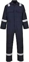 Portwest BIZ5 Men's Flame Resistant Reflective Overalls Bizweld Iona FR Coverall Navy, Small