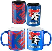 Newcastle Knights NRL Metallic Mug and Can Cooler Pack