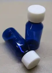 Graduated Oval 1 oz Cobalt Blue Medical Bottles & Caps-Case of 200-Hard Sided