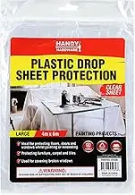 Leona Co Plastic Drop Cloth, Plastic Sheeting 4m x 6m Plastic Drop Cloths for Painting Waterproof Dustproof Paint Plastic Covering Furniture Cover Floor Protection Film Painters Plastic